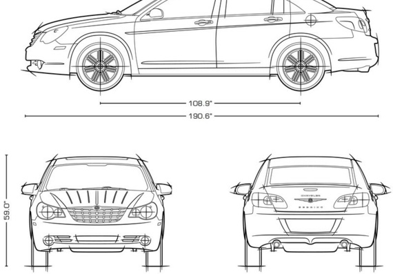 Chrysler Sebring (2009) (Крайслер Себринг (2009)) - чертежи (рисунки) автомобиля